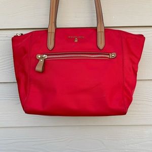 Michael Kors Red Nylon Tote Bag